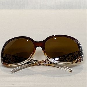 NEW Hykoodo Womens Fashion Bi-Focal Sun Glasses Jewelled brown/red